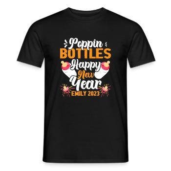 Poppin bottles for the New Year - Men's T-Shirt - black - Front - AI Model Male 178 light (178cm)