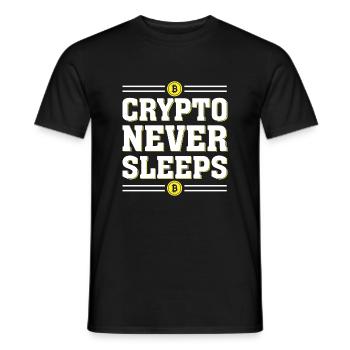La crypto ne dort jamais - T-shirt homme - noir - Devant - AI Model Male 178 light (178cm)
