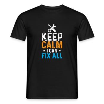 Stay calm, I can fix everything - Men's T-Shirt - black - Front - AI Model Male 178 light (178cm)