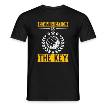 Kommunikation Ist Der Schlüssel - Männer T-Shirt - Schwarz - Vorne - AI Model Male 178 light (178cm)