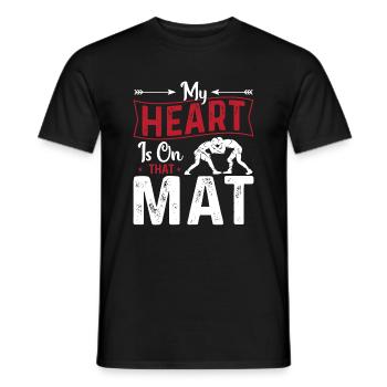 My heart is on this mat - Men's T-Shirt - black - Front - AI Model Male 178 light (178cm)
