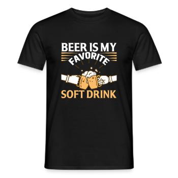 Beer is my favorite soft drink - Men's T-Shirt - black - Front - AI Model Male 178 light (178cm)