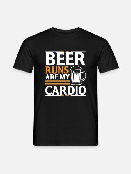 Bierläufe Sind Mein Kardiotraining - Männer T-Shirt - Schwarz