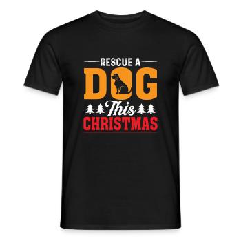 Sauver un chien à Noël - T-shirt homme - noir - Devant - AI Model Male 178 light (178cm)
