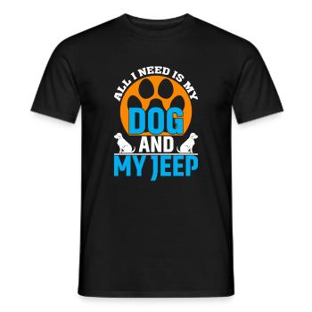 Tout ce dont j’ai besoin, c’est de mon chien et de mon VUS - T-shirt homme - noir - Devant - AI Model Male 178 light (178cm)