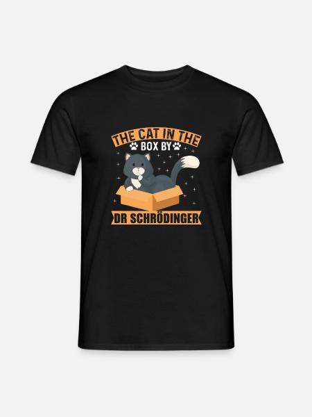Die Katze In Der Kiste Von Dr. Schrödinger - Männer T-Shirt - Schwarz