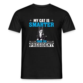 Meine Katze Ist Schlauer Als Der Präsident - Männer T-Shirt - Schwarz - Vorne - AI Model Male 178 light (178cm)