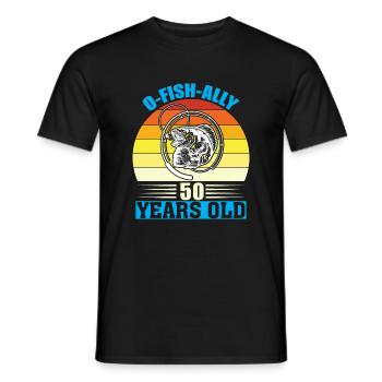 O-Fish-Ally 50 years old - Men's T-Shirt - black - Front - AI Model Male 178 light (178cm)