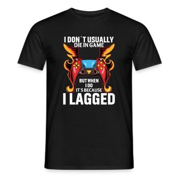 Je n’ai pas l’habitude de mourir dans le jeu... Mais - T-shirt homme - noir - Devant - AI Model Male 178 light (178cm)