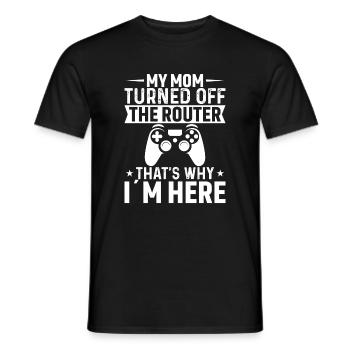 Meine Mutter Hat Den Router Ausgeschaltet Deshalb - Männer T-Shirt - Schwarz - Vorne - AI Model Male 178 light (178cm)