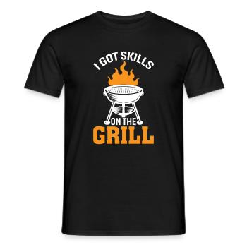 J’ai des compétences sur le gril - T-shirt homme - noir - Devant - AI Model Male 178 light (178cm)