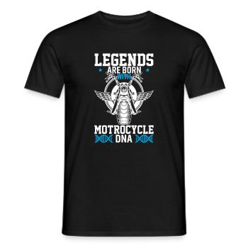 Legenden Werden Mit Motorrad-Dna Geboren - Männer T-Shirt - Schwarz - Vorne - AI Model Male 178 light (178cm)