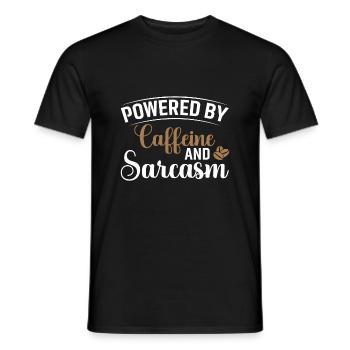 Propulsé par la caféine et le sarcasme - T-shirt homme - noir - Devant - AI Model Male 178 light (178cm)