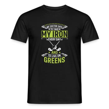 Mijn dokter zegt dat ik elke dag mijn strijkijzer innemen - Heren T-shirt - zwart - Voor - AI Model Male 178 light (178cm)