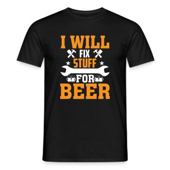 Ich Repariere Sachen Für Bier - Männer T-Shirt - Schwarz - Vorne - AI Model Male 178 light (178cm)