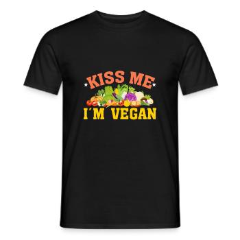 Küss Mich, Ich Bin Veganer - Männer T-Shirt - Schwarz - Vorne - AI Model Male 178 light (178cm)
