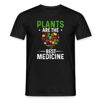Les plantes sont le meilleur remède - T-shirt homme - noir - Devant - AI Model Male 178 light (178cm)