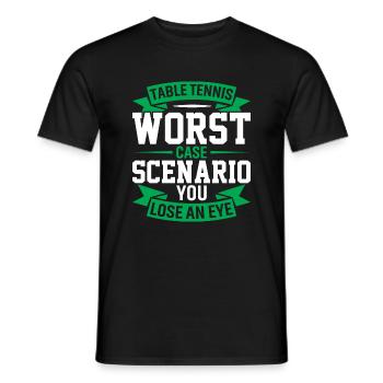 Table tennis worst-case scenario: You lose a - Men's T-Shirt - black - Front - AI Model Male 178 light (178cm)