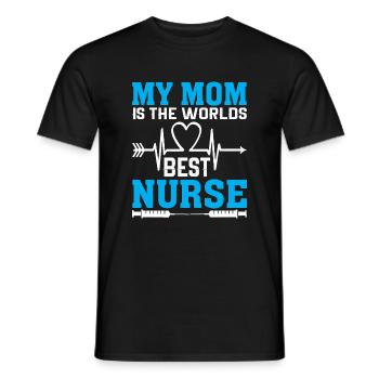 My mom is the best nurse in the world. - Men's T-Shirt - black - Front - AI Model Male 178 light (178cm)