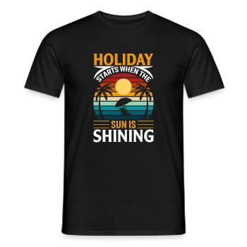 Der Urlaub Beginnt, Wenn Die Sonne Scheint - Männer T-Shirt - Schwarz - Vorne - AI Model Male 178 light (178cm)