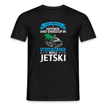 I was looking for happiness and ended up in mi - Men's T-Shirt - black - Front - AI Model Male 178 light (178cm)