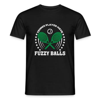 Tennisspieler haben flauschige Bälle - Männer T-Shirt - Schwarz - Vorne - AI Model Male 178 light (178cm)