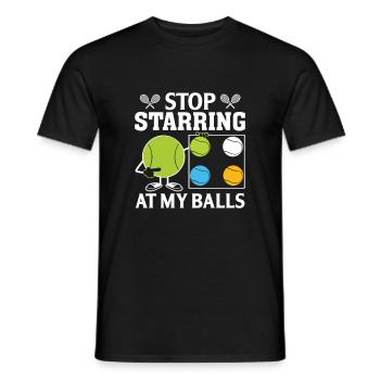 Arrêtez de regarder mes couilles - T-shirt homme - noir - Devant - AI Model Male 178 light (178cm)