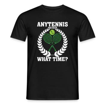 Tennis Und Bier Wie spät ist es? - Männer T-Shirt - Schwarz - Vorne - AI Model Male 178 light (178cm)