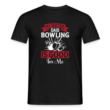 Mon médecin m’a dit que le bowling était bon pour moi - T-shirt homme - noir - Devant - AI Model Male 178 light (178cm)