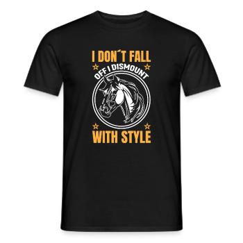 I Don´t Fall Off I Dismount With Style - Men's T-Shirt - black - Front - AI Model Male 178 light (178cm)