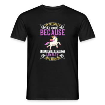 Définitivement Old School parce que je crois au respect - T-shirt homme - noir - Devant - AI Model Male 178 light (178cm)