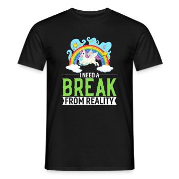 J’ai besoin d’une pause de la réalité - T-shirt homme - noir - Devant - AI Model Male 178 light (178cm)