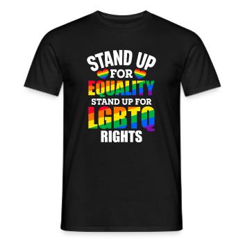 Défendez l’égalité Défendez les droits des LGBTQ. - T-shirt homme - noir - Devant - AI Model Male 178 light (178cm)