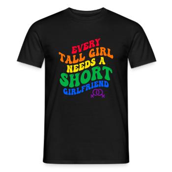 Chaque grande fille a besoin d’une petite amie courte - T-shirt homme - noir - Devant - AI Model Male 178 light (178cm)