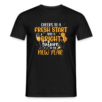 Cheers To A Fresh Start And A Bright Future In The - Men's T-Shirt - black - Front - AI Model Male 178 light (178cm)