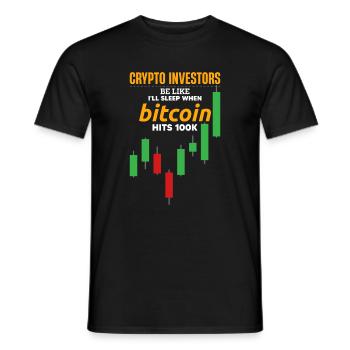Krypto-Investoren sagen: Ich werde schlafen, wenn Bitcoin - Männer T-Shirt - Schwarz - Vorne - AI Model Male 178 light (178cm)