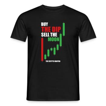Buy The Dip, Sell The Moon - Das Krypto-Mantra. - Männer T-Shirt - Schwarz - Vorne - AI Model Male 178 light (178cm)