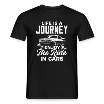 Life Is A Journey, Enjoy The Ride In Cars. - Men's T-Shirt - black - Front - AI Model Male 178 light (178cm)