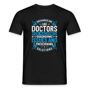 Les mécaniciens sont comme les médecins pour les machines, le diagnostic - T-shirt homme - noir - Devant - AI Model Male 178 light (178cm)