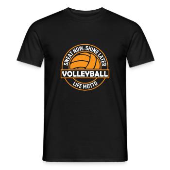 Schwitzen Sie jetzt, glänzen Sie später - Volleyball Life Motto - Männer T-Shirt - Schwarz - Vorne - AI Model Male 178 light (178cm)