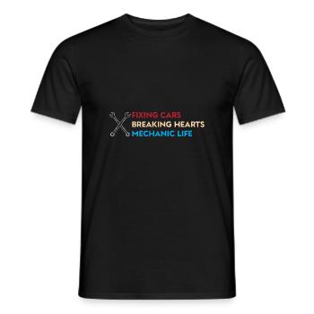 Autos reparieren, Herzen brechen – Mechanic Life - Männer T-Shirt - Schwarz - Vorne - AI Model Male 178 light (178cm)