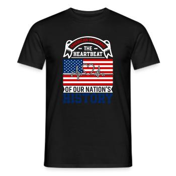 American Veterans: The Heartbeat Of Our Nation'S H - Men's T-Shirt - black - Front - AI Model Male 178 light (178cm)