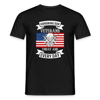 Wir ehren unsere Veteranen, heute und jeden Tag. - Männer T-Shirt - Schwarz - Vorne - AI Model Male 178 light (178cm)