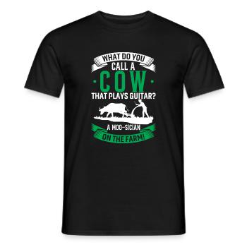 What Do You Call A Cow That Plays Guitar? A Moo-Si - Men's T-Shirt - black - Front - AI Model Male 178 light (178cm)