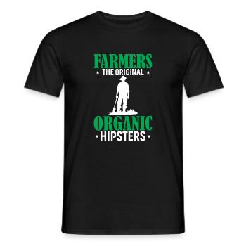 Agriculteurs : les hipsters biologiques originaux - T-shirt homme - noir - Devant - AI Model Male 178 light (178cm)