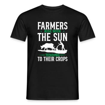 Farmers Rise With The Sun, Tending To Their Crops - Men's T-Shirt - black - Front - AI Model Male 178 light (178cm)