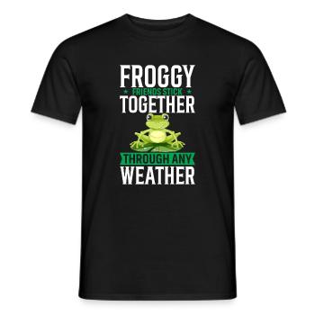 Froggy Friends Stick Together Through Any Weather. - Men's T-Shirt - black - Front - AI Model Male 178 light (178cm)