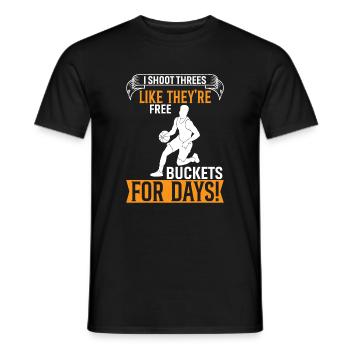 Ich schieße Dreier, als wären sie frei - Eimer für den Tag - Männer T-Shirt - Schwarz - Vorne - AI Model Male 178 light (178cm)