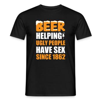 Beer: Seit 1862 hässlichen Menschen helfen, Sex zu haben. - Männer T-Shirt - Schwarz - Vorne - AI Model Male 178 light (178cm)