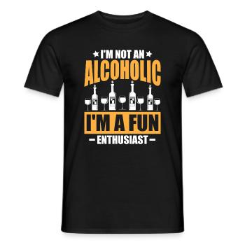 I'm Not An Alcoholic, I'm A Fun Enthusiast. - Men's T-Shirt - black - Front - AI Model Male 178 light (178cm)